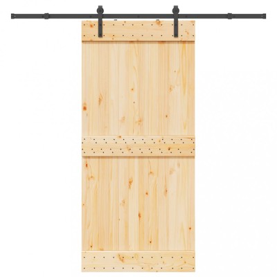 Ușă glisantă cu set de feronerie 95x210 cm, lemn masiv de pin foto