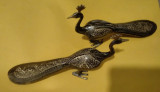 Pereche fazani din bronz masiv piese gravate
