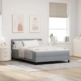 VidaXL Pat Box Spring cu saltea gri deschis 140x200 cm țesătură