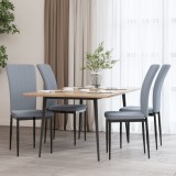 Set 4 Scaune Bucatarie Gossi Gri Deschis Catifea, Cadru Fier, 42x57.5x95 cm, Confortabile, Design Elegant
