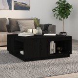 VidaXL Măsuță de cafea, negru, 100x101x40,5 cm, lemn masiv de pin 814523