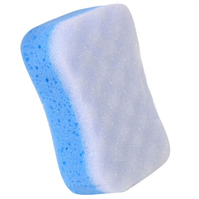 Burete Baie, Multi Foam, Exfoliant, Lungime 16 cm, Grosime 5 cm, Albastru Alb foto