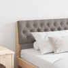 VidaXL Tăblie tapițată Gri taupe 180 cm Lemn de pin masiv 879162