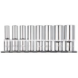 Set tubulare adanci 1/2, 8 piese, 12 colturi, otel CrV NEO TOOLS