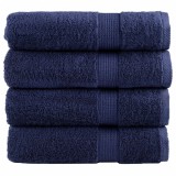 VidaXL Prosoape de duș premium SOLUND 4 buc bleumarin 70x140cm 600 gsm