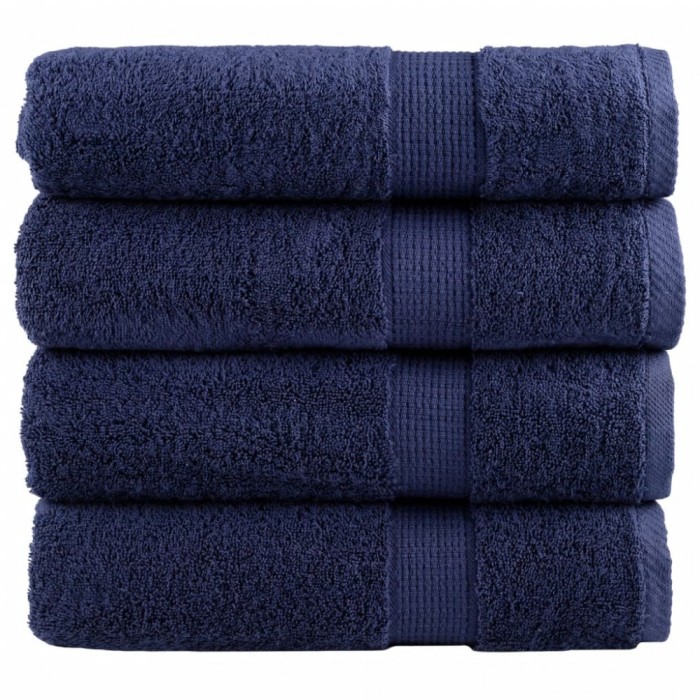 vidaXL Prosoape de duș premium SOLUND 4 buc bleumarin 70x140cm 600 gsm