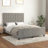 Gossi cadru de pat cu tablie, gri deschis, 140x190 cm, catifea