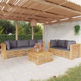 VidaXL Set mobilier grădină cu perne, 6 piese, lemn masiv de tec