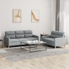 Gossi set de canapele cu perne, 2 piese, gri deschis, textil