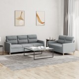 Gossi set de canapele cu perne, 2 piese, gri deschis, textil