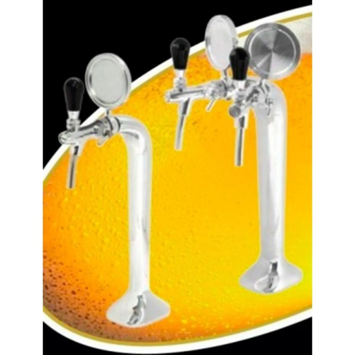 Schanks&auml;ule, Bierzapfs&auml;ule, Chrom, 2-leitig