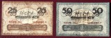 Lot 2 Bancnote Notgeld Germania: 25, 50 Pfennig, 1918-1921, Dresda. Numismatică Europa