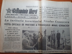 romania libera 26 mai 1987-vizita lui gorbaciov in romania foto