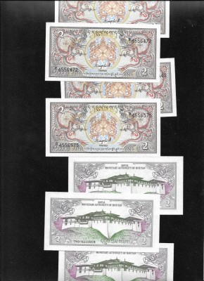 Bhutan 2 ngultrum 1985 unc pret pe bucata foto