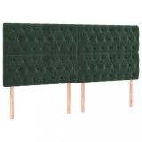 Tablii de pat, 4 buc, verde inchis, 90x7x78/88 cm, catifea