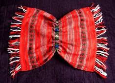 Peretar decorativ tesut, tesatura artizanala pentru icoane, motive traditionale