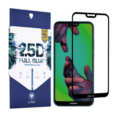 Folie pentru Huawei P20 Lite, Lito 2.5D FullGlue Glass, Black foto