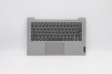 Carcasa superioara cu tastatura palmrest Laptop, Lenovo, IdeaPad 5-14IIL05 Type 81YH, 5CB1A14135, AP2UZ000500, AM2UZ000920, iluminata, argintie, layou