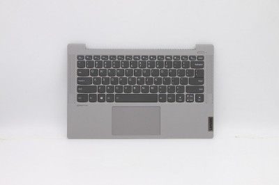 Carcasa superioara cu tastatura palmrest Laptop, Lenovo, IdeaPad 5-14IIL05 Type 81YH, 5CB1A14135, AP2UZ000500, AM2UZ000920, iluminata, argintie, layou foto