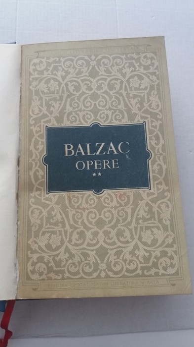 myh 722 - OPERE - VOL II - HONORE DE BALZAC - ED 1956