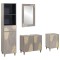 Set dulap baie 4 buc. Gri Lemn de mango solid - 1