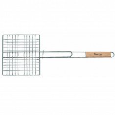 Grătar metalic MasterGrill MG281, Dimensiune grătar 21x23 cm, Mâner 62 cm, Inox