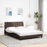 vidaXL Cadru de pat fără saltea, maro &icirc;nchis, 140x200 cm, textil