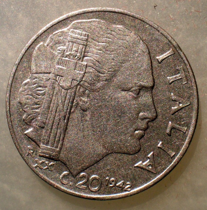 B.472 ITALIA VITTORIO EMANUELE III 20 CENTESIMI 1942