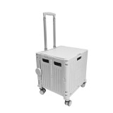 Cumpara ieftin Carucior pliabil, sistem blocare, maner extensibil, capac retractabil, 30L, 38x32.5x39 cm, Alb