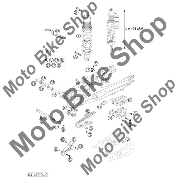 MBS Capac bascula KTM 525 SX RACING 2005 #41, Cod Produs: 58404041100KT