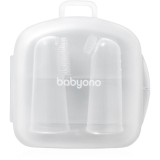BabyOno Silicone Toothbrush periuta de dinti pentru deget pentru copii cu sac 0m+ 2 buc