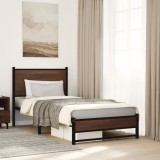 VidaXL Cadru pat metalic fără saltea stejar maro 80x200 cm