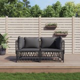 VidaXL Set mobilier de grădină, antracit, 2 piese, oțel