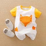 Salopeta alb cu galben - Foxy (Marime Disponibila: 9-12 luni (Marimea 20, Superbaby