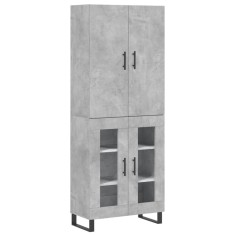 Dulap inalt, gri beton, 69,5x34x180, lemn compozit
