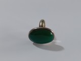 Inel din argint masiv cu piatra verde #10002