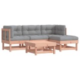 Set mobilier de gradina cu perne, 5 piese, lemn masiv douglas