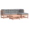 Set mobilier de gradina cu perne, 5 piese, lemn masiv douglas