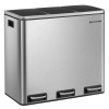 SONGMICS Cos de gunoi din inox cu 3 compartimente colectare selectiva, cu galeti interioare, 3x18litri, argintiu si negru Household NewTrend
