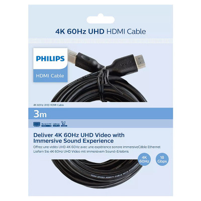 Cablu HDMI 2.0 UHD 3m 4K60Hz PHILIPS SWV5531/00 18Gbps Ethernet ARC foto
