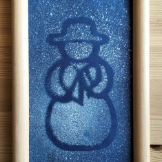 Tablou – om de zăpadă, pictură de Niki