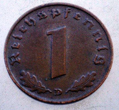 2.786 GERMANIA 1 REICHSPFENNIG 1938 D foto