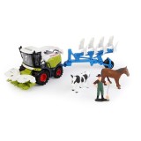 Tractoras cu plug, lumini si sunete, Figurina si animale de ferma incluse, ATU-087662, Oem