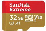 Card de memorie SanDisk Extreme, MicroSDHC, 32GB, pana la 100 MB/s, UHS-I U3, Class 10 + Adaptor SD