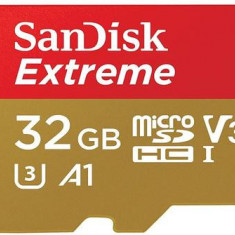 Card de memorie SanDisk Extreme, MicroSDHC, 32GB, pana la 100 MB/s, UHS-I U3, Class 10 + Adaptor SD