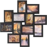 SONGMICS Rama foto colaj de perete pentru 12 fotografii de 10x15 cm,design decorativ pentru living,dormitor sau hol,structura din MDF cu protectie