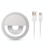 Cumpara ieftin Lampa Led Ring pentru Selfie cu Cablu Date Micro Usb Alb, Contakt