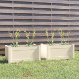 vidaXL Jardiniere de grădină, 2 buc., alb, 60x31x31cm, lemn masiv pin 810707