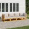 vidaXL Set mobilier grădină, perne gri deschis, 4 piese, lemn masiv 3155284