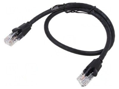 Cablul de rețea U/UTP 6 litat CCA PVC negru 2m 26AWG 5,5mm foto